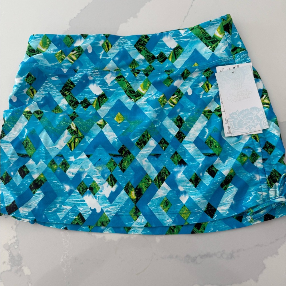 Balance Athletica Blue Green Patterned Swim Coverup
